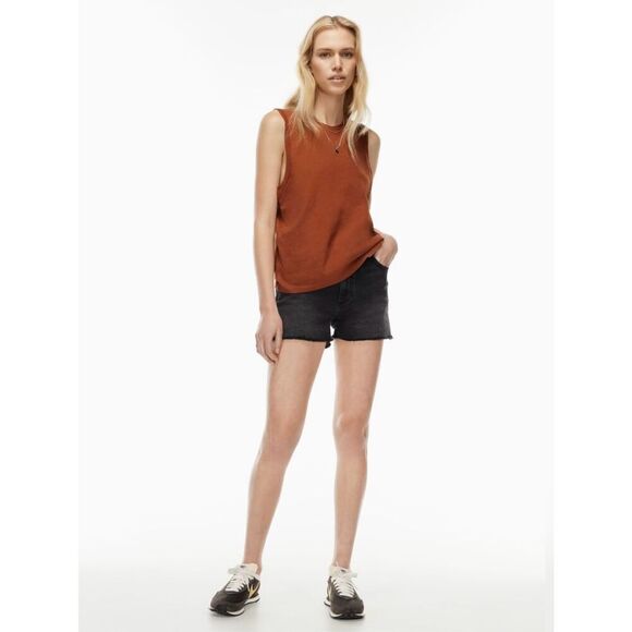 Denim Forum Black The‎ Romy Slim Mid Thigh Shorts Size 6/28 - Picture 7 of 9